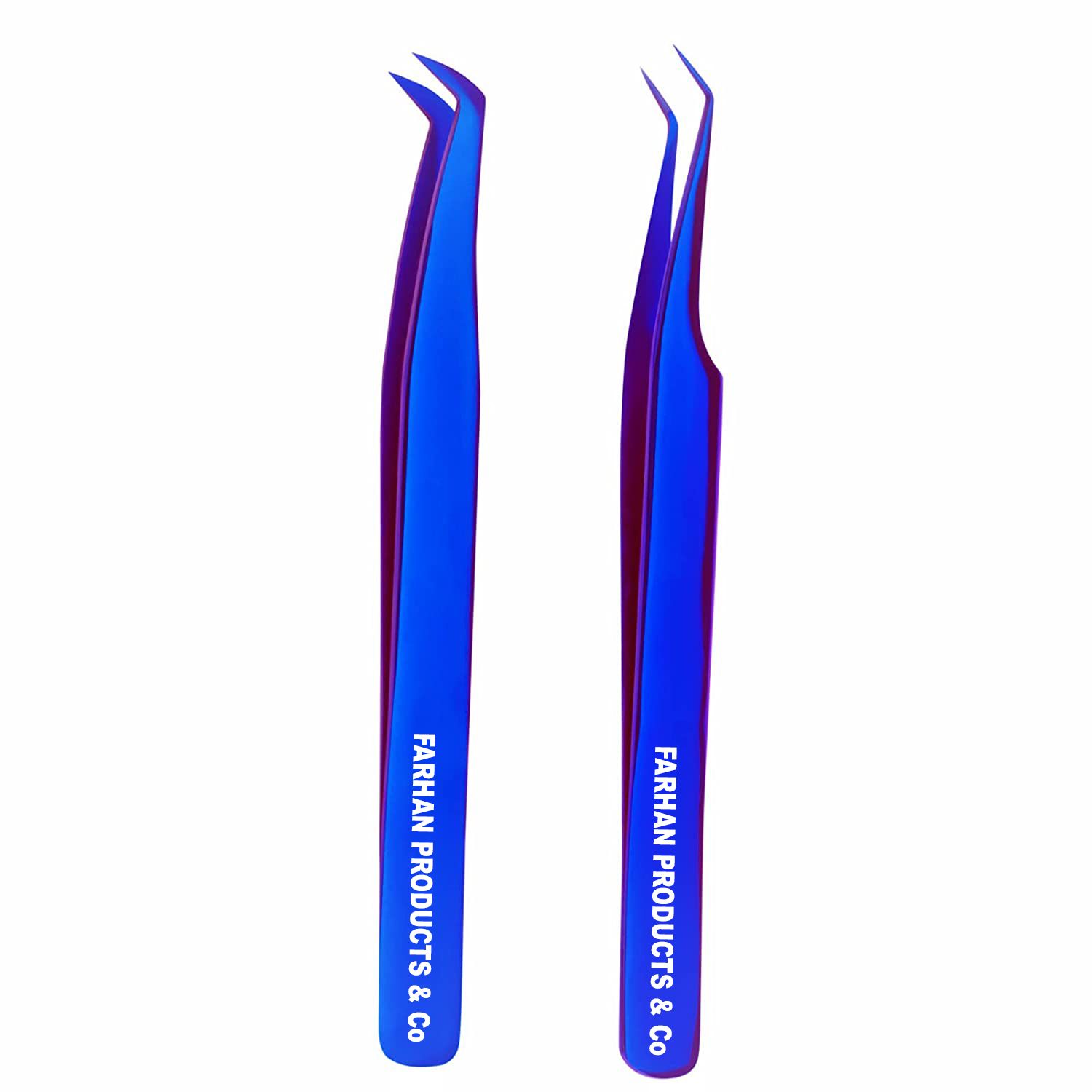 2 Pcs Volume Tweezers Eyelash Extensions Neat Volume Lash Tweezers L & C Shape High Eyelash Tweezer For 0.03~0.25mm Lashes