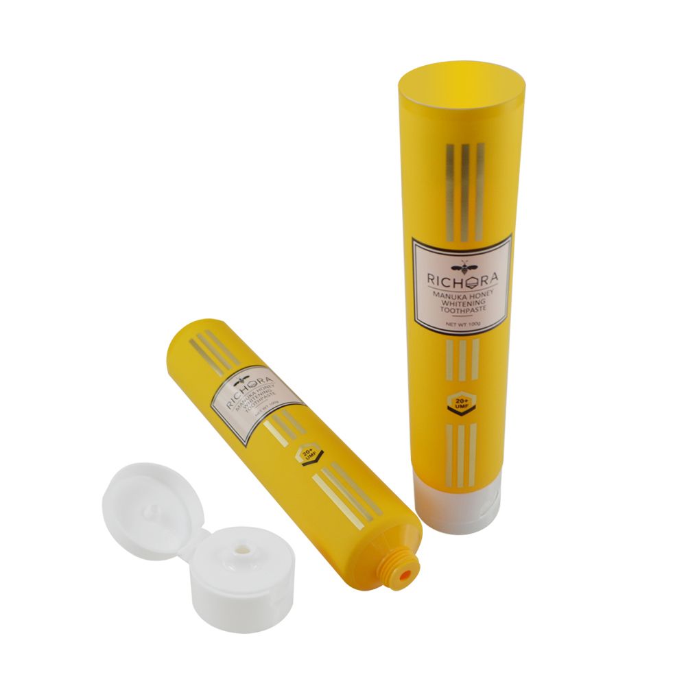 High Quantity Customized 100g Silk Printing Squeeze Soft Plastic Cosmetic Tube WIth Flip Top Cap