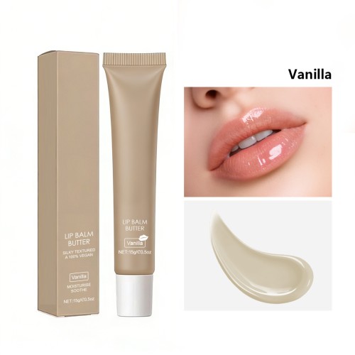 Wholesale Custom logo Natural Glossy Lip Balm Squeeze Tube Private Label Luxury Tinted Vegan Cream Lip Butter Balm
