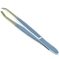 Gold Tipped Surgical Grade German Stainless Steel Tweezer (Slanted)-Flawless Eyebrow and Facial Hair Shaping and Removal Tweezer