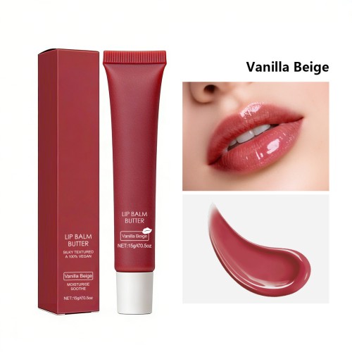 Wholesale Custom logo Natural Glossy Lip Balm Squeeze Tube Private Label Luxury Tinted Vegan Cream Lip Butter Balm