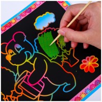 Children creative color painting Scratch painting doodle book Diy diy scratch paper puzzle toy magic scratch book