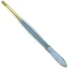 Gold Tipped Surgical Grade German Stainless Steel Tweezer (Slanted)-Flawless Eyebrow and Facial Hair Shaping and Removal Tweezer