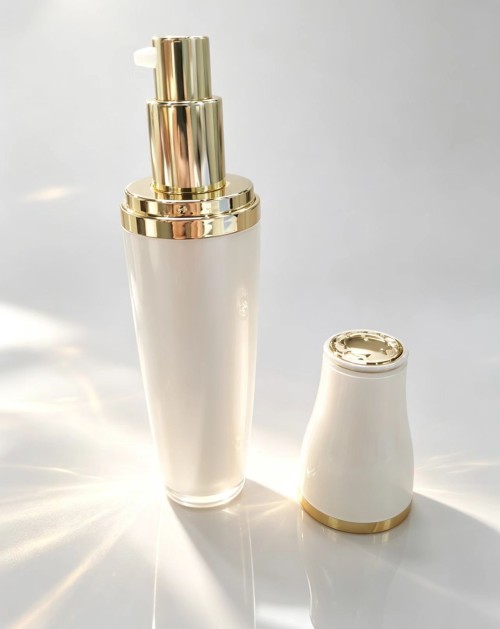 Acrylic Cosmetic Packaging Set, Cylindrical Cream Jar & Lotion Bottle for Skincare, Custom Color, Logo Hot Stamping & Printing