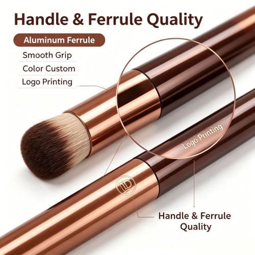 Professional 13-Piece Makeup Brush Set Coffee Brown Soft Vegan Bristles Multi-Functional Face Eye Brushes Custom Logo OEM