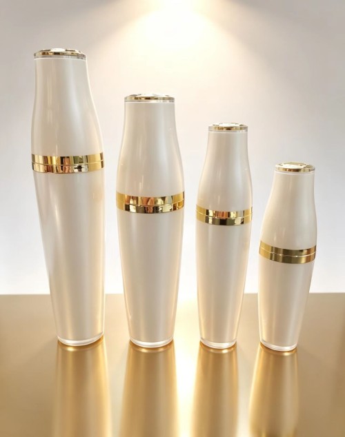 Acrylic Cosmetic Packaging Set, Cylindrical Cream Jar & Lotion Bottle for Skincare, Custom Color, Logo Hot Stamping & Printing
