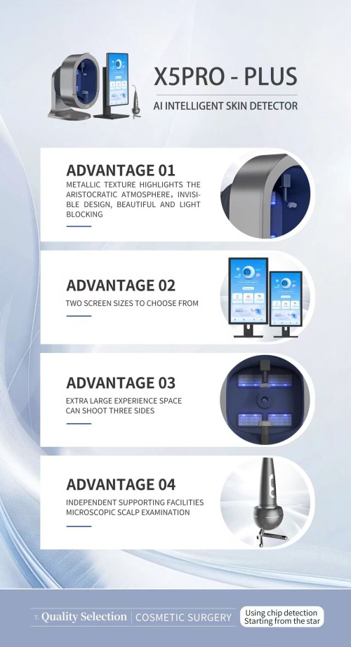 X5‑PRO AI Skin Analyzer Machine, 8 Spectrum Facial Skin & Scalp Detector