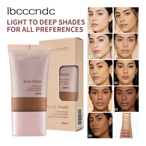 Matte Long‑lasting Natural Foundation, Even Skin Tone Full Coverage Not Easy Wear‑off Face Base, Private Label Custom Logo Wholesale Low MOQ Ready Stock