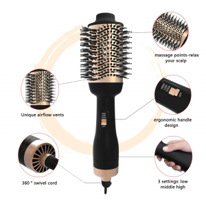 110v and 220v Hair Dryer Rotating Brush Salon Hair Straightener Comb Hot Air Brush Hair Dryer