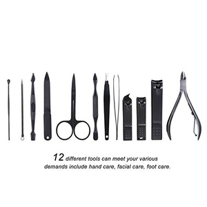 12pcs/set Professional Stainless Steel Manicure Set Pedicure Scissor Nail Clipper Knife Ear Pick Nail Art Care Tools