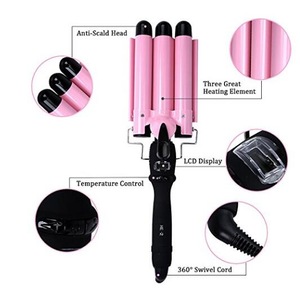 2017122249 Faithidmarket Curling Iron, 3 Barrel Hair Waver 25mm Stylish Fast Heating Hair Curlers