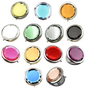 2019  New Women Girls Crystal Mini Beauty Pocket Mirror Makeup Portable Compact Round Folding Mirror