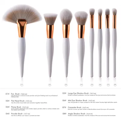 8PCS Makeup Brush Kit Soft Synthetic Hair Wood Handle Make up Brushes