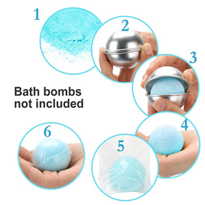 Bath Bomb Mold, 24 PCS 3 Size Metal Bath Bomb Molds with 100 PCS 6 X 4.3 Inch Shrink Wrap Bags for Crafting Your Own Fizzles