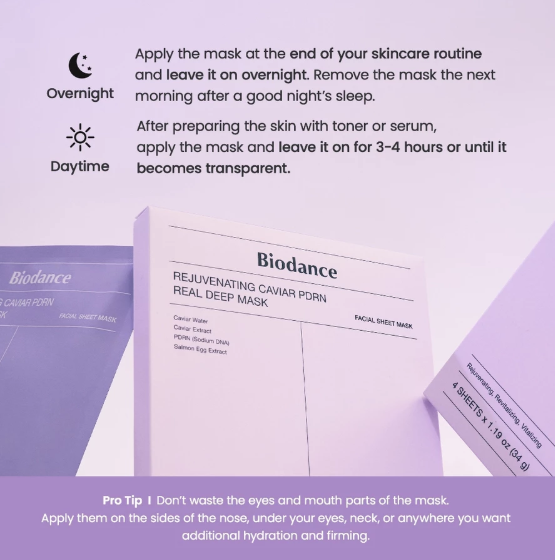 [Biodance] Rejuvenating Caviar PDRN Real Deep Mask (4ea) [NEW]
