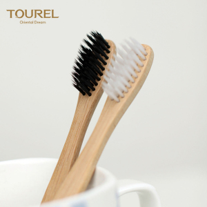 biodegradable logo toothbrush private laser logo personalized bamboo toothbrush with medium bristle