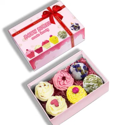 Body Care Supplier Fizzer Ball Kit with Custom Logo Handmade Fizzzy Cup Cakes Shaped Bubble Bath Bomb Set