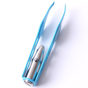 Connie Cona wholesale newest product professional stainless steel LED light eyebrow tweezer
