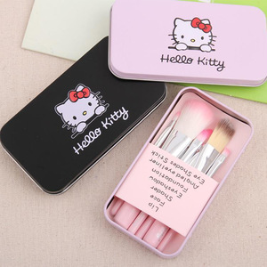 Cosmetic Korean Hello Kitty Makeup Brushes 7pcs Makeup Brush Set Iron Box Makeup Tool