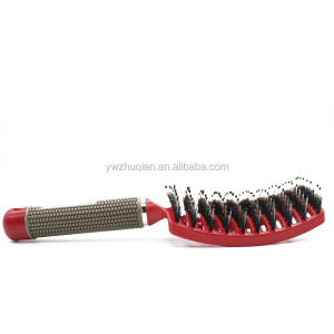 Custom LOGO professional decorative vent boar bristle hair brush with nylon bristle