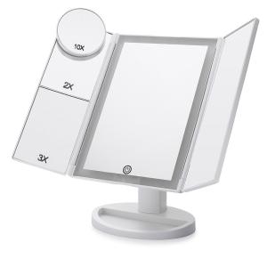 Desktop Travel Vanity Makeup Mirror Lighted LED Mirror foldable makeup mirror with LED lights