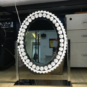 Diamond Hollywood Style LED Lighted Oval illuminated Makeup Vanity Mirror with Lights