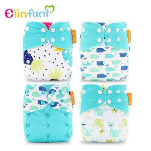 Elinfant New 4pcs/set Washable Cloth Diaper washable cloth nappy waterproof pul pocket cloth diaper