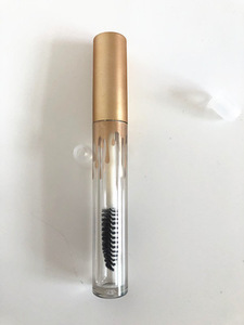 Empty Round Clear Gold Plastic Mini Liquid Mascara Lipgloss Eyeliner Tube 3.5ml 2.5ml