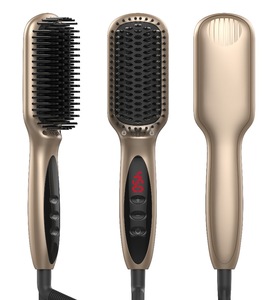 hair straightener brush comb professional Electric straightening brush flat iron Auto Anion straight hair comb
