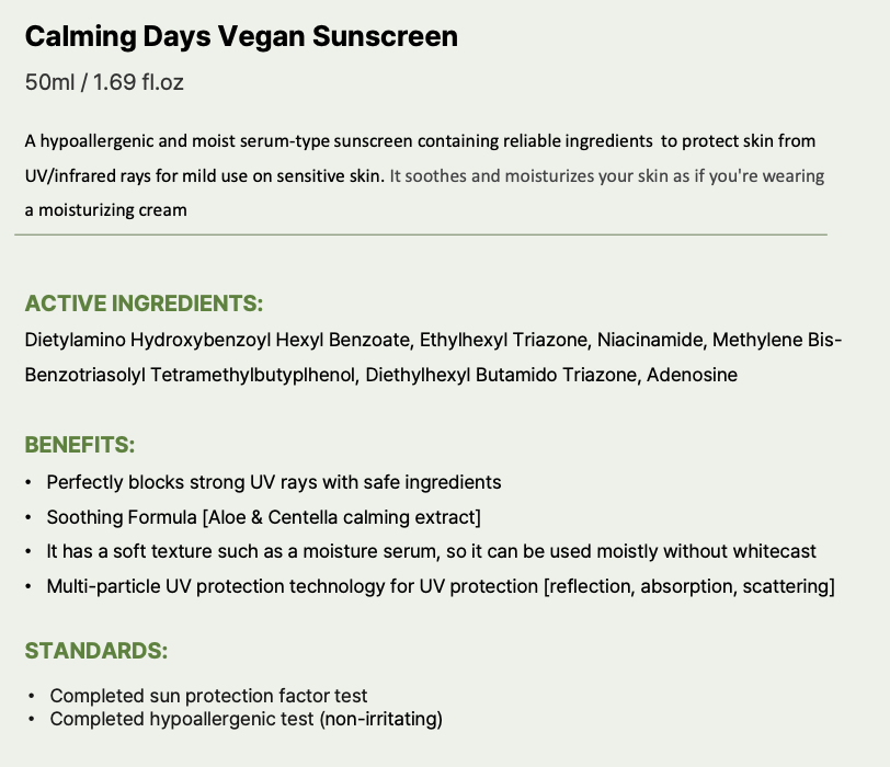 [Her bloom] Calming Days Vegan Sunscreen, skin care