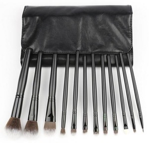 High end natural hair makeup brush set, Cosmetic makeup brush set, 12 Pcs Makeup Brushes Tools Kit