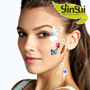 hot sale low price face mask metallic body temporary tattoo sticker