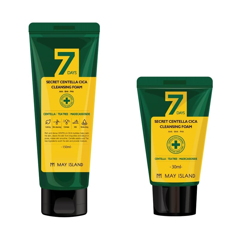 [MAY ISLAND] 7DAYS SECRET CENTELLA CICA CLEANSING FOAM 30ml / 150ml