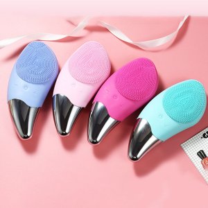 Mini Facial Cleansing Brush Silicone Electric Sonic Cleaner Deep Pore Cleaning Skin Face Brush Device