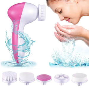 Multi-functional Electrical 5 in 1 Skin Face Deep Wash Cleanser Massager Electric Facial Cleansing Brush