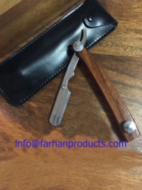 New style folding straight barber razor with wooden handle shaving barber shavette