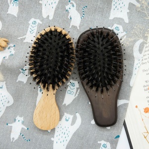 Oval Wood Brush Wooden Hairbrush Hair Boar Bristle Nylon Bristles