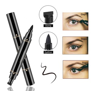 Private label Eyeliner Pencil Long Lasting Black Color Eye liner Liquid Stamp 2 in 1 Eyeliner For Eye Makeup