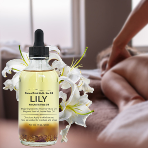 Private label natural lily multi-use oil best face body and hair aromatherapy massage oil