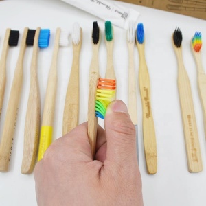 Professional Factory Production Wholesale OEM Custom Laser Engraving Logo Eco Friendly Natural Bamboo Toothbrush