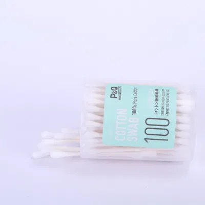 Sample Customization Bebes Paper Stick Cotton Swab for Daily Use in Canister