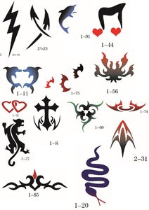 Various customized shaped accepted body art tattoos stencil