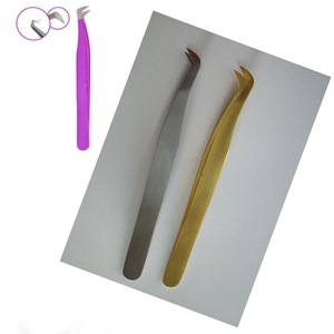 volume false eyelash extension tweezers gold/ top quality volume tweezers