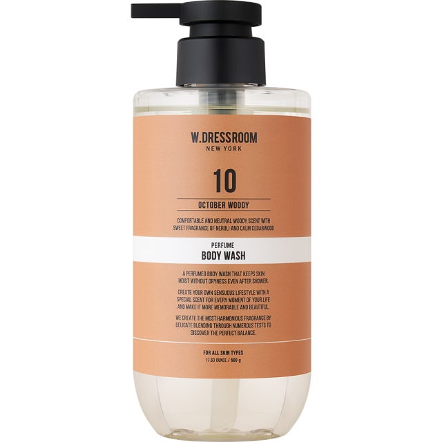 (W.DRESSROOM) Jojoba Oil Perfume Body Wash [No.10 October Woody] 500g