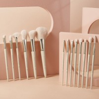 Custom Logo 14Pcs Premium Makeup Brush Set Luxury Champagne Gold Synthetic Hair Cosmetics Brush Kit OEM/ODM Manufacturer
