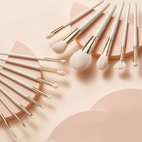 Custom Logo 14Pcs Premium Makeup Brush Set Luxury Champagne Gold Synthetic Hair Cosmetics Brush Kit OEM/ODM Manufacturer