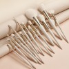 Custom Logo 14Pcs Premium Makeup Brush Set Luxury Champagne Gold Synthetic Hair Cosmetics Brush Kit OEM/ODM Manufacturer