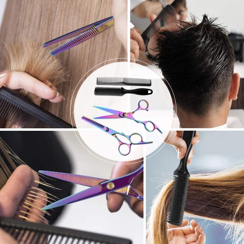 Hair Cutting Scissors Kits 11Pcs Professional Haircut Scissors Kit with Comb-Clips-Cape New Craftsmanship Stainless Steel