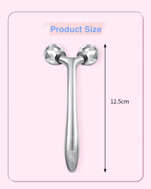 Y-Shape Metal Zinc Alloy Face Roller Massage Stick 3D Rolling V Face Lifting Massager
