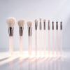 Factory Wholesale 10 Pcs Translucent Crystal Handle Makeup Brush Set Private Label Soft Synthetic Hair Face Eye Cosmetic Brushes Kit